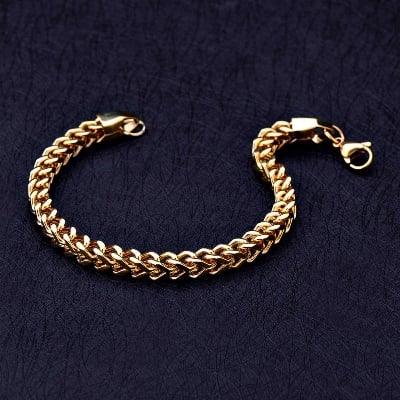 Picture of Cuban Chunky Miami Curb Chain Bracelet for Men Curban Link Chain Wristband Classic Jewelry - Gold