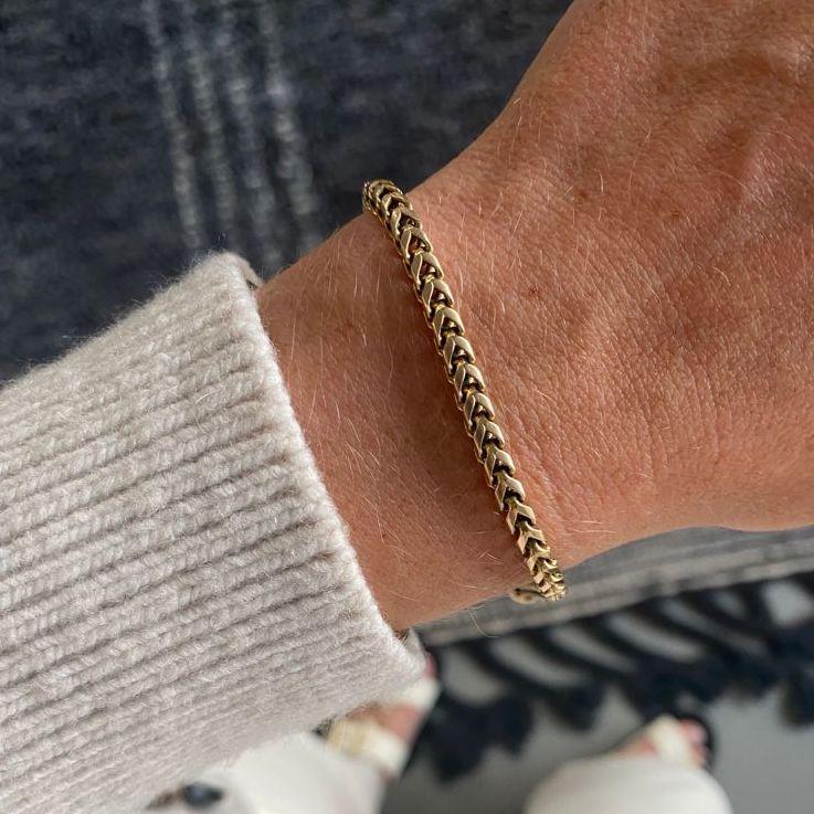 Picture of Stainless Steel Franco Chain Bracelet for Men - Gold