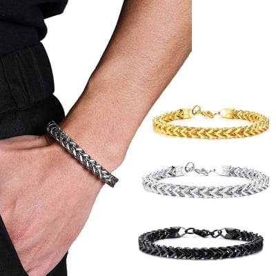 Picture of Mens Bacelets & Bangles Stainless Steel Chain Bracelet Jewelry Gift