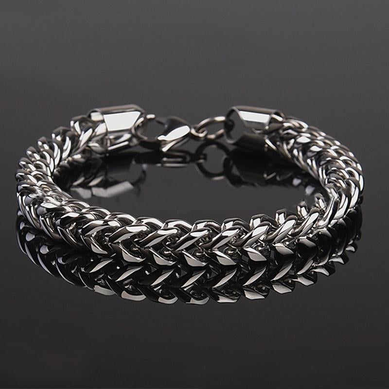 Picture of Silver Unique Stainless Steel Bracelet for Men - Silver
