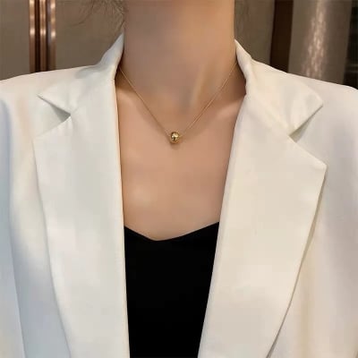 Picture of Korean Elegant Pearl Necklace For Women - Gold