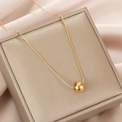 Picture of Korean Elegant Pearl Necklace For Women - Gold