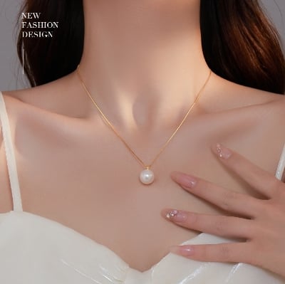 Picture of Minimalist Single Pearl Necklace stylish Girls