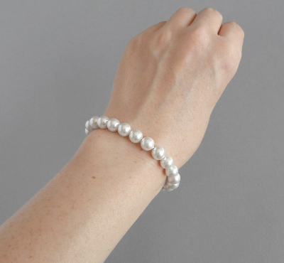 Picture of Simple stylish Pearl Elastic Bracelet For Woman - White, 