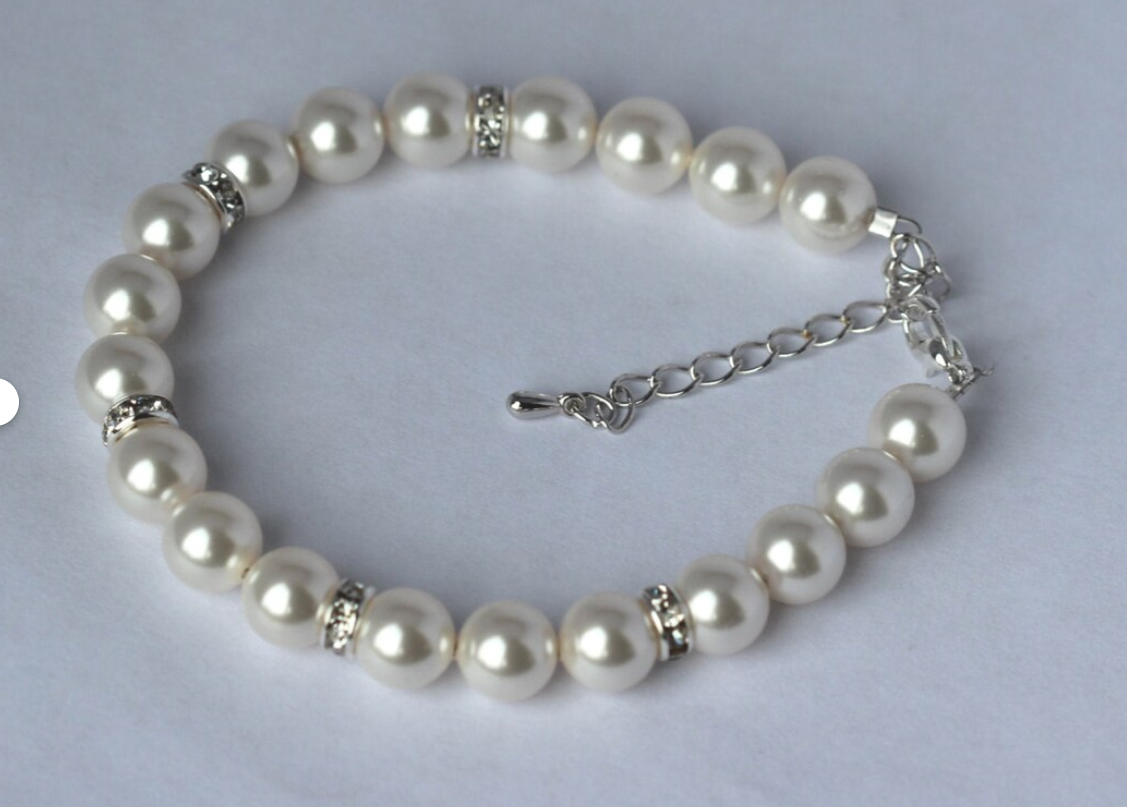 Picture of Simple stylish Pearl Elastic Bracelet For Woman - White