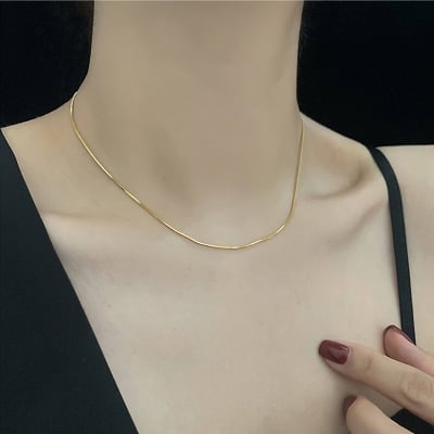 Picture of Trendy Fashion Snake Chain Necklaces for Women - Gold