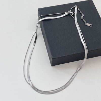 Picture of Luxury & Minimalist Flat Snake Chain Necklace