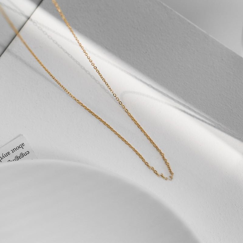 Picture of Plain Color Simple Necklace Basic Jewelry Accessory - Gold