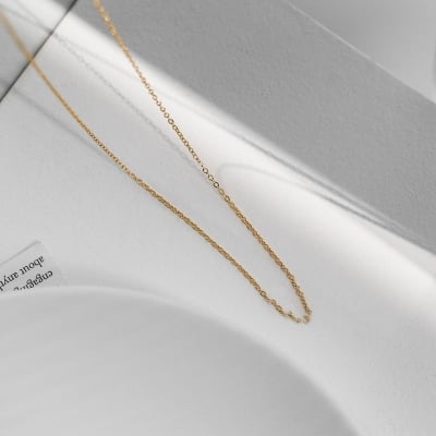 Picture of Plain Color Simple Necklace Basic Jewelry Accessory - Gold