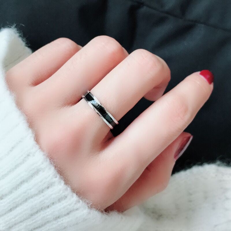Picture of Silver Stainless Steel Finger Ring For Men - Ring Women - White