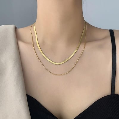 Picture of Jewelery Premium Quality Gold Colour Long Chain For Women- Chain For Girls - Gold