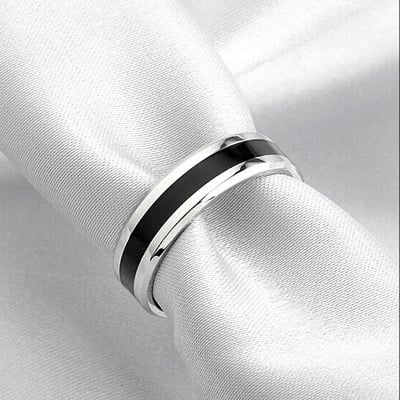 Picture of Simple men and women stainless steel creative Finger ring - White