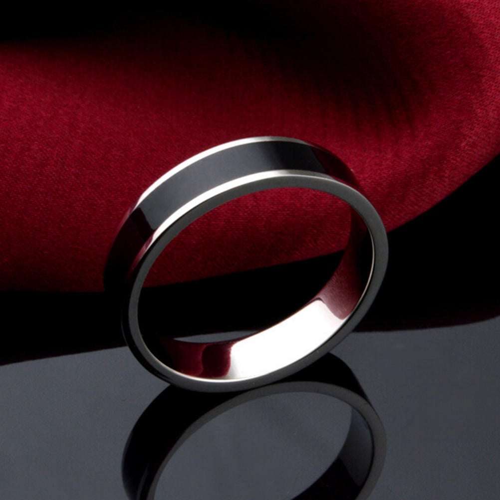 Picture of Men's Lifestyle Stainless Steel Finger Ring- Silver Man's Finger Ring - White