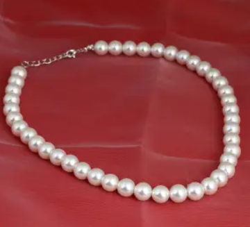 Picture of Simple Pearl Chain Women Dating Wedding Tavelling - White