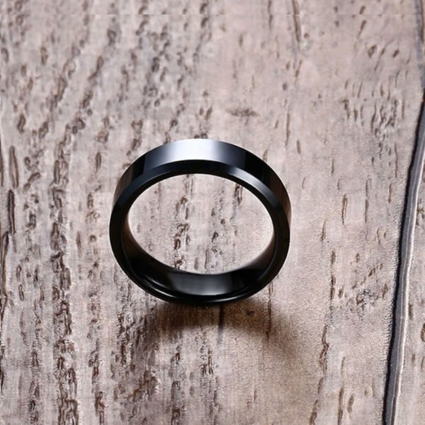Picture of Black Stainless Steel Cross Men Ring - Black