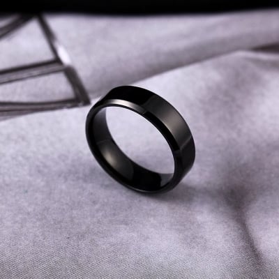 Picture of New Men's Fashion Vintage Trendy Finger Ring Stainless Steel Ring - Black