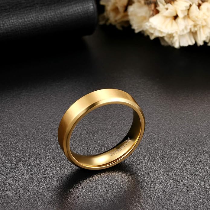 Picture of Titanium Steel finger Ring for men - Gold
