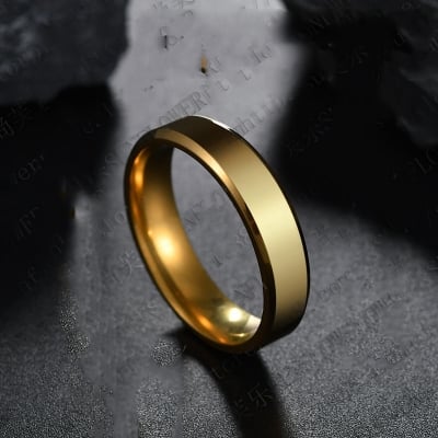 Picture of Titanium Steel finger Ring for men - Gold