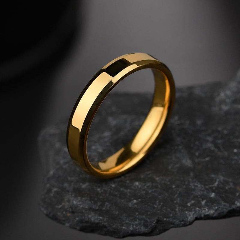 Picture of Men's Simple Fashion Cool Polishing Ring Titanium Steel Ring - Gold
