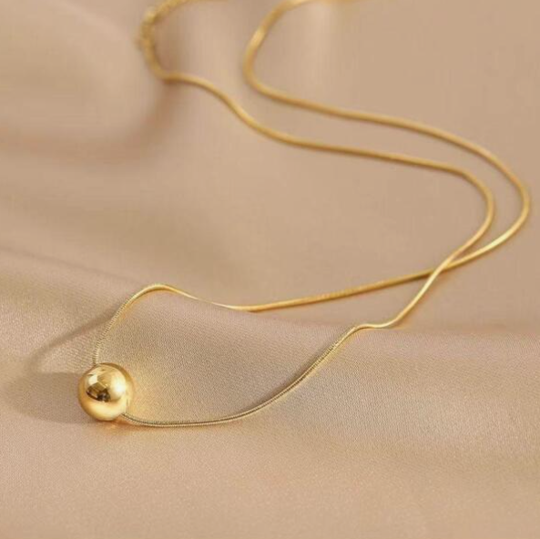 Picture of Minimalist Single Pearl Necklace stylish Girls - Gold