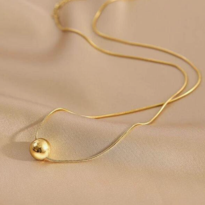 Picture of Minimalist Single Pearl Necklace stylish Girls - Gold