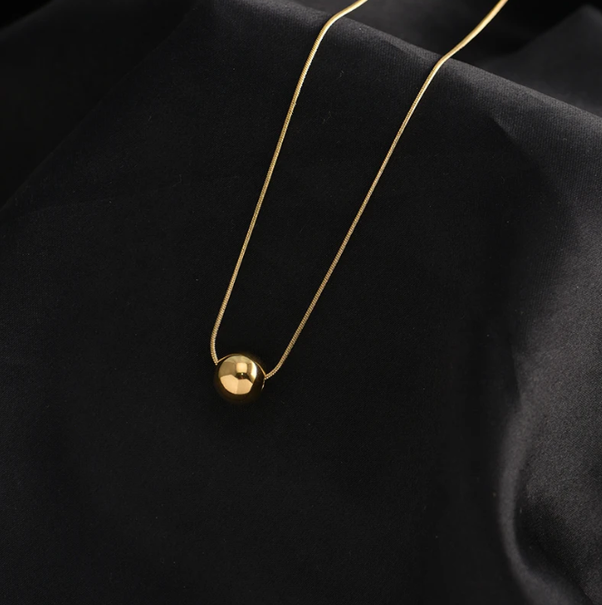 Picture of Minimalist Single Pearl Necklace stylish Girls - Gold