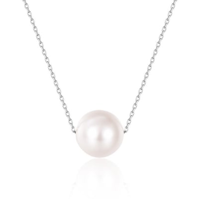 Picture of Pearl Stylish Client Necklace for Ladies - Silver