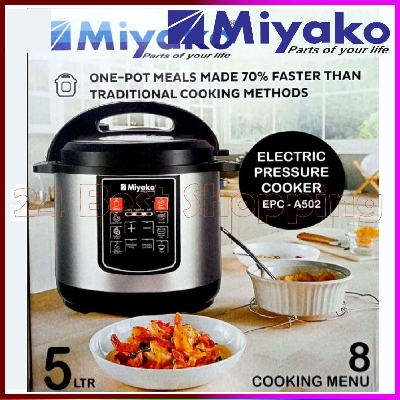 Picture of Miyako 5 Liter Electric Pressure Cooker EPC-502 With 8 Cooking Setup Multicolor
