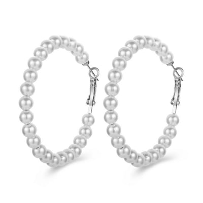 Picture of Fashion Jewellery Faux Pearl Beaded Drop Earrings Women's Wedding Party Gift