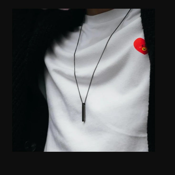 Picture of Black Color Chain Locket for Men - Black