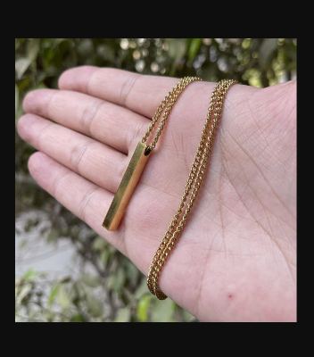 Picture of Fashion New Necklace Men Trendy Simple Stainless Steel Jewellery Gift - Gold