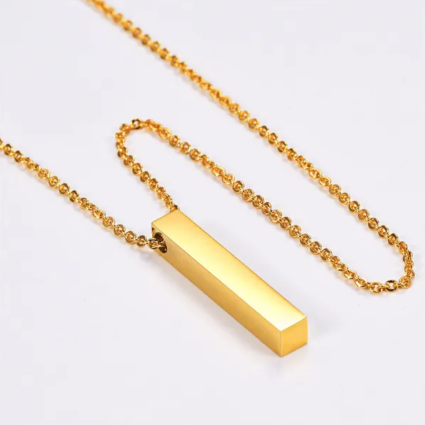Picture of Fashion New Necklace Men Trendy Simple Stainless Steel Jewellery Gift - Gold
