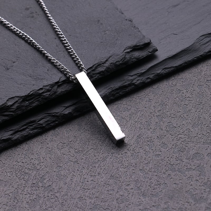 Picture of New Modal Vertical Bar Necklace for Men - Silver