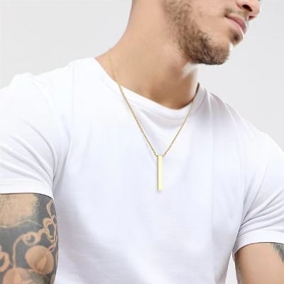 Picture of Fashion Rectangle Spiral Necklace Chain for Men
