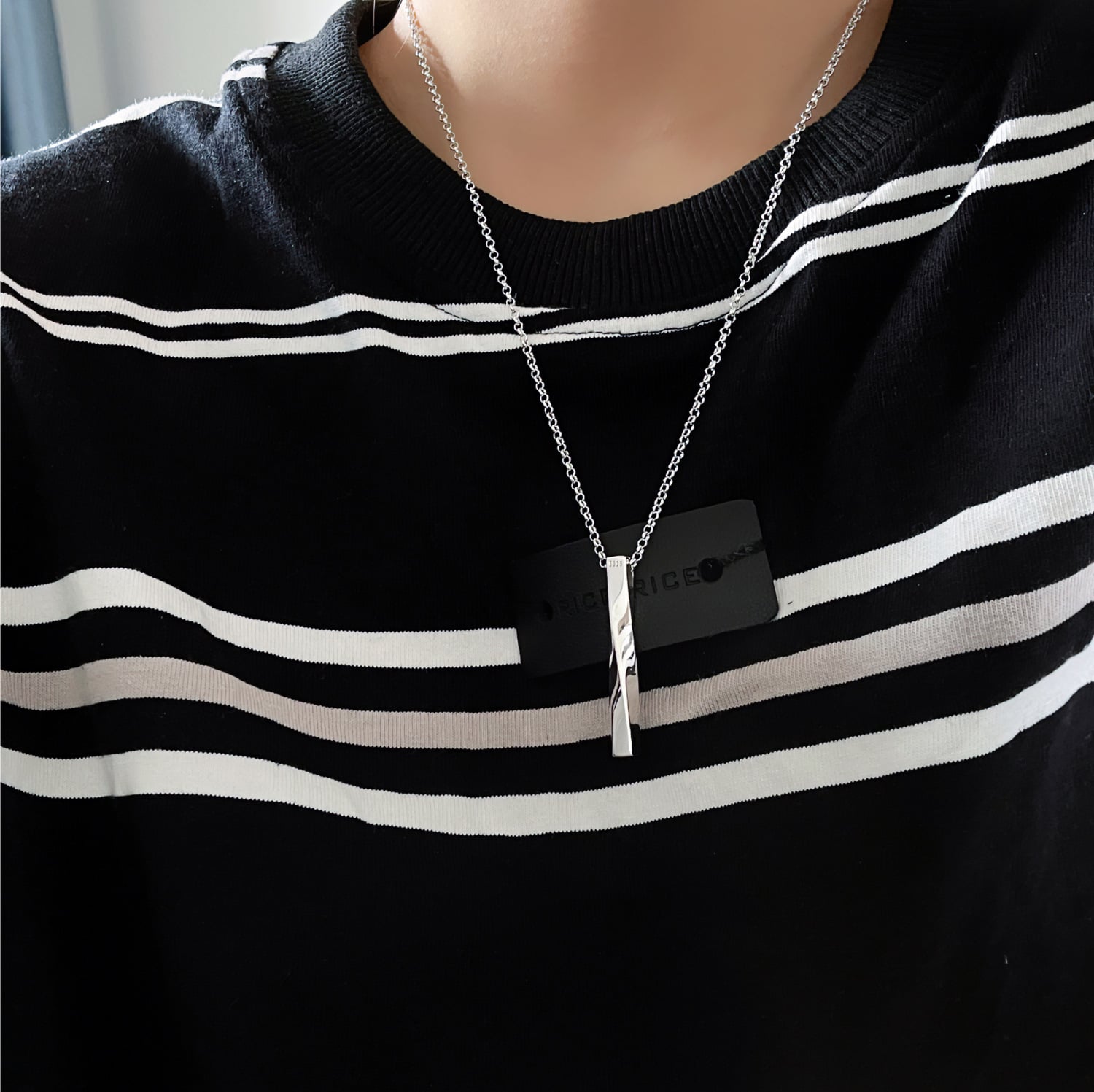 Picture of Fashionable Men Rectangle New Fashion Necklace