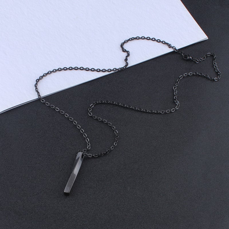 Picture of Good Quality Men Fashion Jewellery Stainless Steel Chain Necklaces - Black