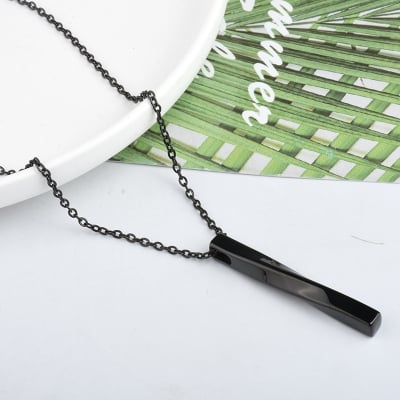 Picture of Good Quality Men Fashion Jewellery Stainless Steel Chain Necklaces - Black