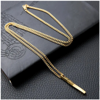 Picture of Fashion New Necklace Men Trendy Simple Stainless Steel Jewellery Gift