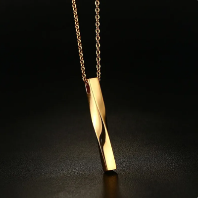 Picture of Fashion Rectangle Spiral Necklace for Men - Gold