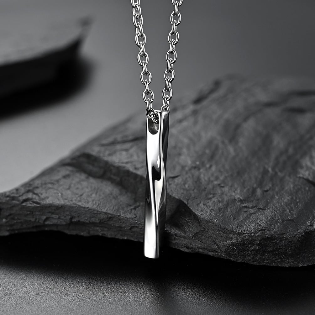 Picture of New Fashion Vertical Bar Necklace for Men - Silver