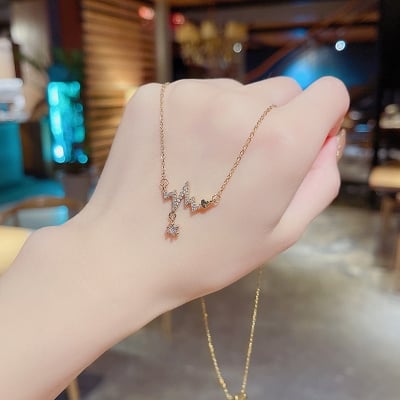 Picture of Necklace With Heart Necklace Handmade Necklaces - Gold