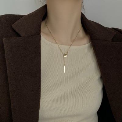 Picture of Classic Shiny Zircon Heartbeat Necklace Women's Fashion Jewelry Gift - Gold