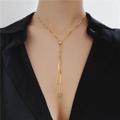 Picture of Korean Style Fashion Heart Necklace for Women - Gold