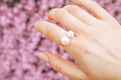 Picture of Pearls Adjustable Girls Ring Trendy Fashion Jewellery Women Rings