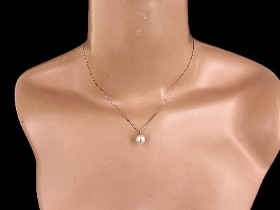 Picture of Korean Girls Ins Pearl Necklace Clavicle Chain - Silver