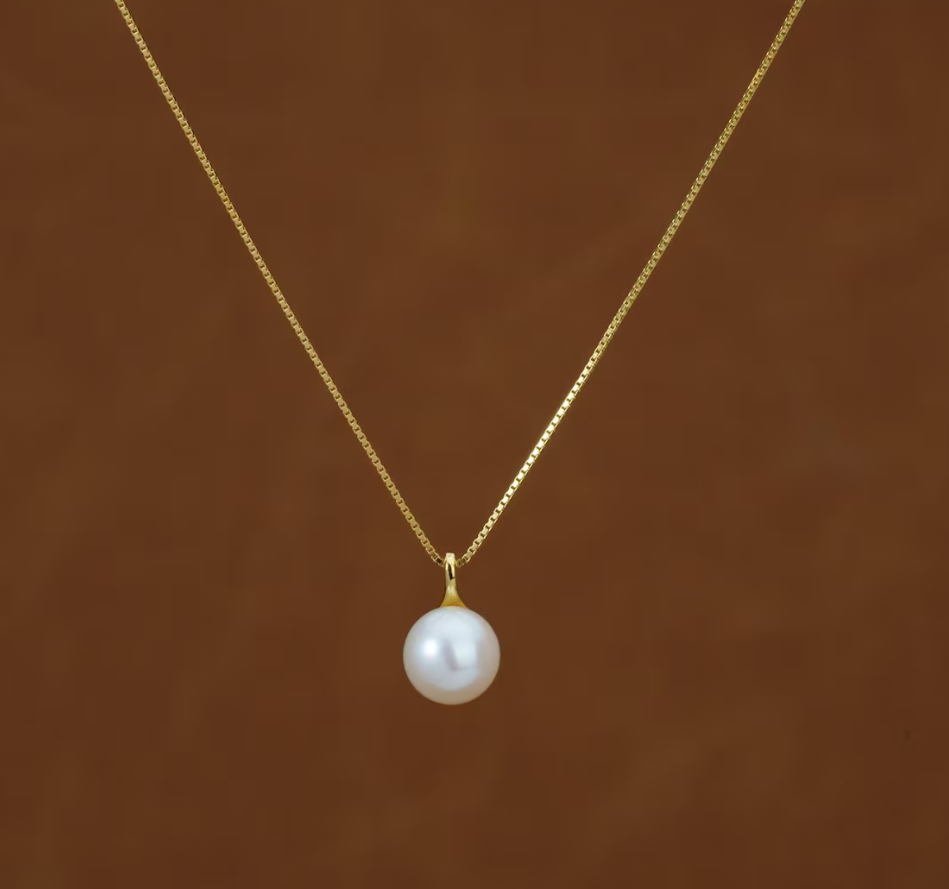 Picture of Simple Pearl Chain Necklace Women Fashion - Gold