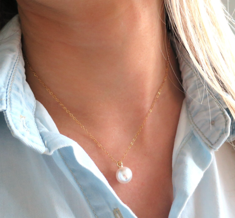 Picture of Simple Pearl Chain Necklace Women Fashion - Gold