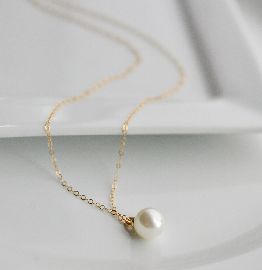 Picture of Simple Pearl Chain Necklace Women Fashion - Gold