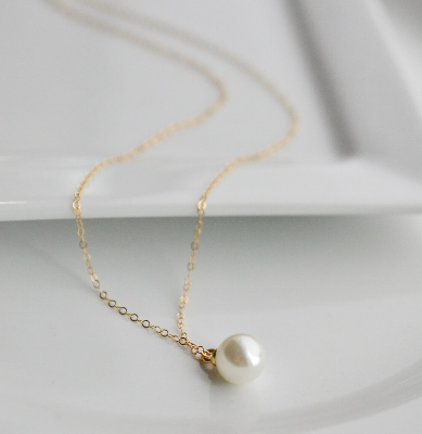 Picture of Simple Pearl Chain Necklace Women Fashion - Gold