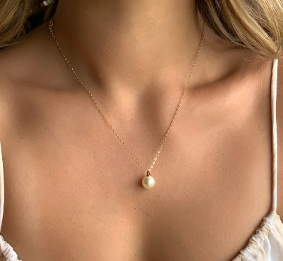 Picture of Fashion Sweet Pearl Ball Droplets Chain Necklace